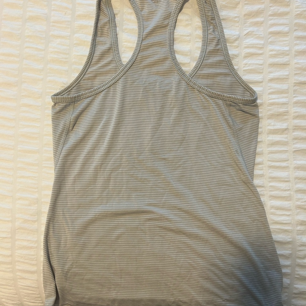 Athleta Gray Striped Tank Top